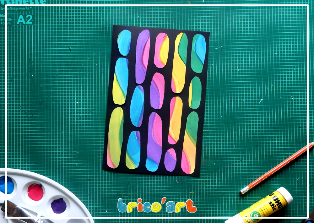 Atelier créatif en ligne Brico'Art pour enfants de 4 à 10 ans vidéos commentée PDF illustrés art visuel abstrait couleurs contemporain
